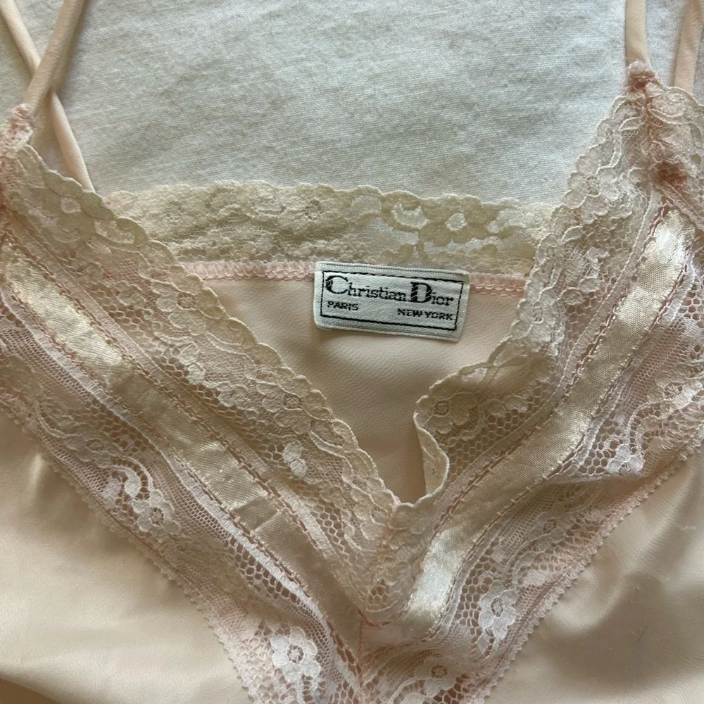 Dior Blush Pink Lace Satin Camisole - Picture 2 of 3